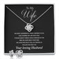 TO MY WONDERFUL WIFE LOVE KNOT EARRING AND NECKLACE SET