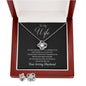 TO MY WONDERFUL WIFE LOVE KNOT EARRING AND NECKLACE SET
