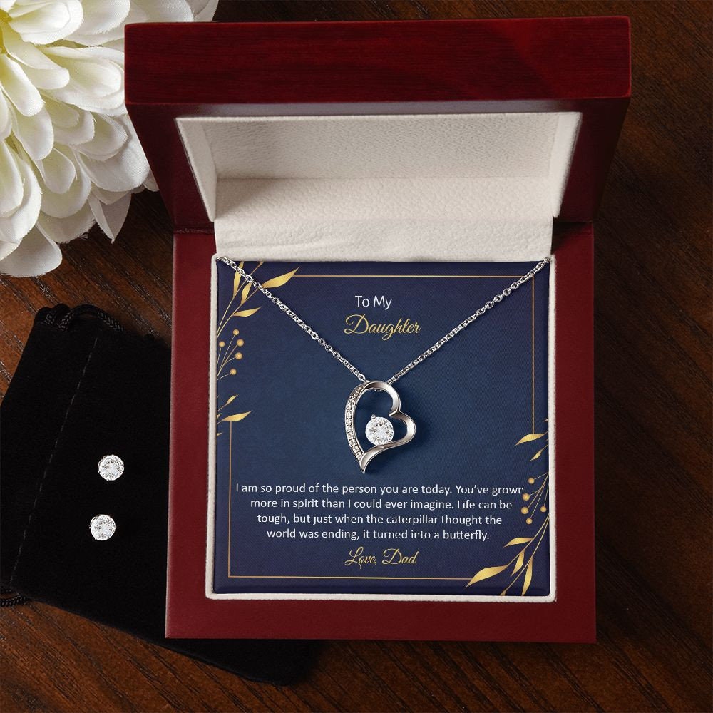 To My Daughter Forever Love Necklace Daughter Birthday Gift, Daughter Graduation Gift, Daughter Gift from DadGift from Dad
