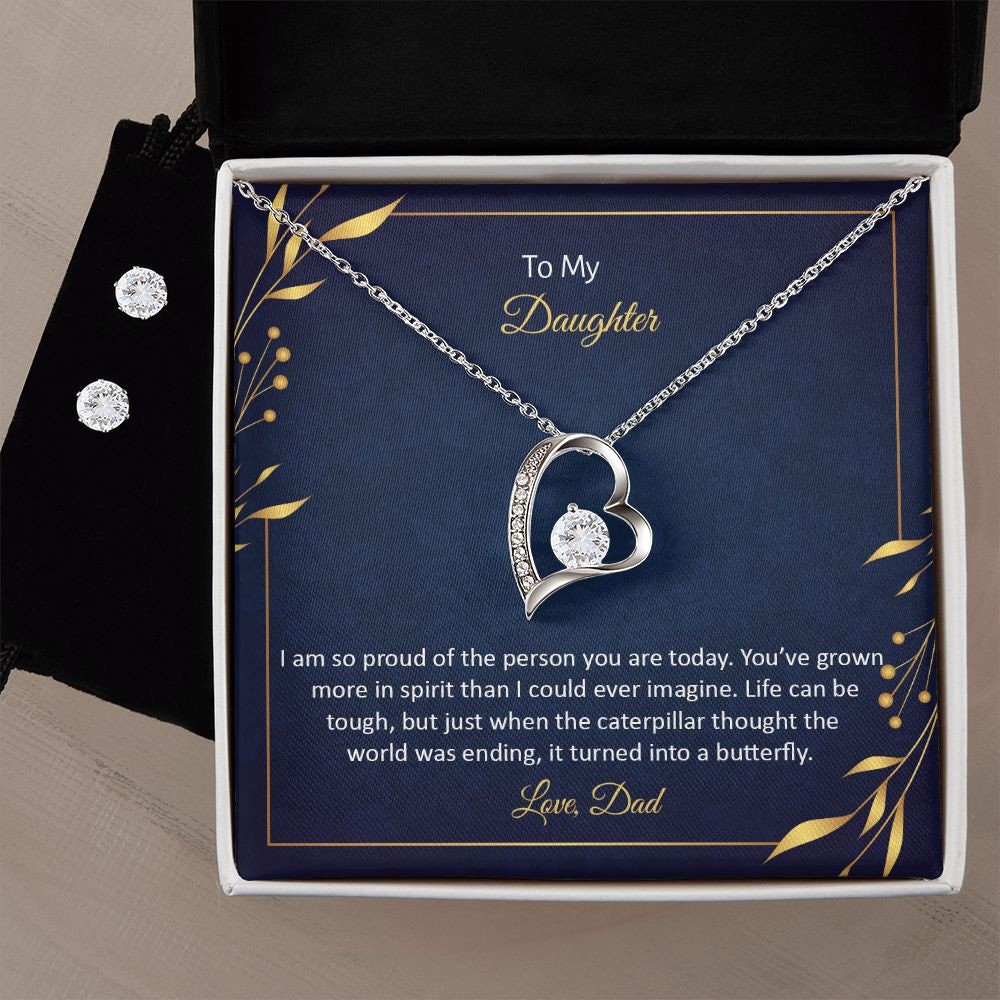 To My Daughter Forever Love Necklace Daughter Birthday Gift, Daughter Graduation Gift, Daughter Gift from DadGift from Dad