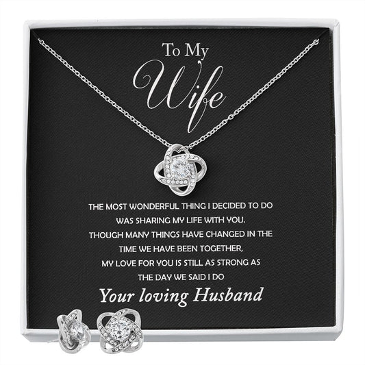 TO MY WONDERFUL WIFE LOVE KNOT NECKLACE
